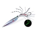 thumbnail image 7 of Hyasfey 15CM/5.91G Luminous Squid Jig Hook Slow Shaking Glow-in-the-dark Squid Skirt Lure with Weight Sinker Deep Sea Trolling Fishing Bait Freshwater Fishing Accessories, 7 of 7