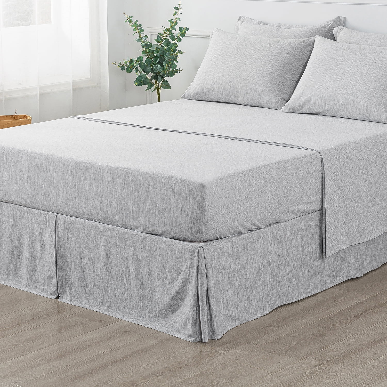 JML 8 Piece Comforter Set - Soft Microfiber Cationic Dyeing Bed in a Bag, Queen, Dark Grey