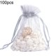 thumbnail image 1 of 100pcs Solid Color Yarn Gift Bag Wedding Candy Lucky Pouch Storage Container, 1 of 5