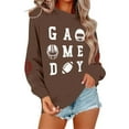thumbnail image 2 of Football Sweatshirts for Women Crew Neck Long Sleeve Pullover Shirt Rugby Graphic Printed 2025 Basic Tee Fall Casual Y2K Tops, 2 of 5