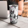 thumbnail image 4 of 20 Oz Pug and Love Heart Coffee Tumbler Double Wall Insulated Stainless Steel Water Bottle | Metal Reusable Thermoses Flask with Cup Cap | Leak & Sweat Proof with Anti-Dust Lid, 4 of 7