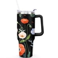 thumbnail image 2 of 40oz Colorful Botanical Mushroom Stainless Steel Flip Straw Tumbler Spill Proof Travel Cup Double Wall Vacuum Insulated Coffee Mug with Top Handle, 2 of 6