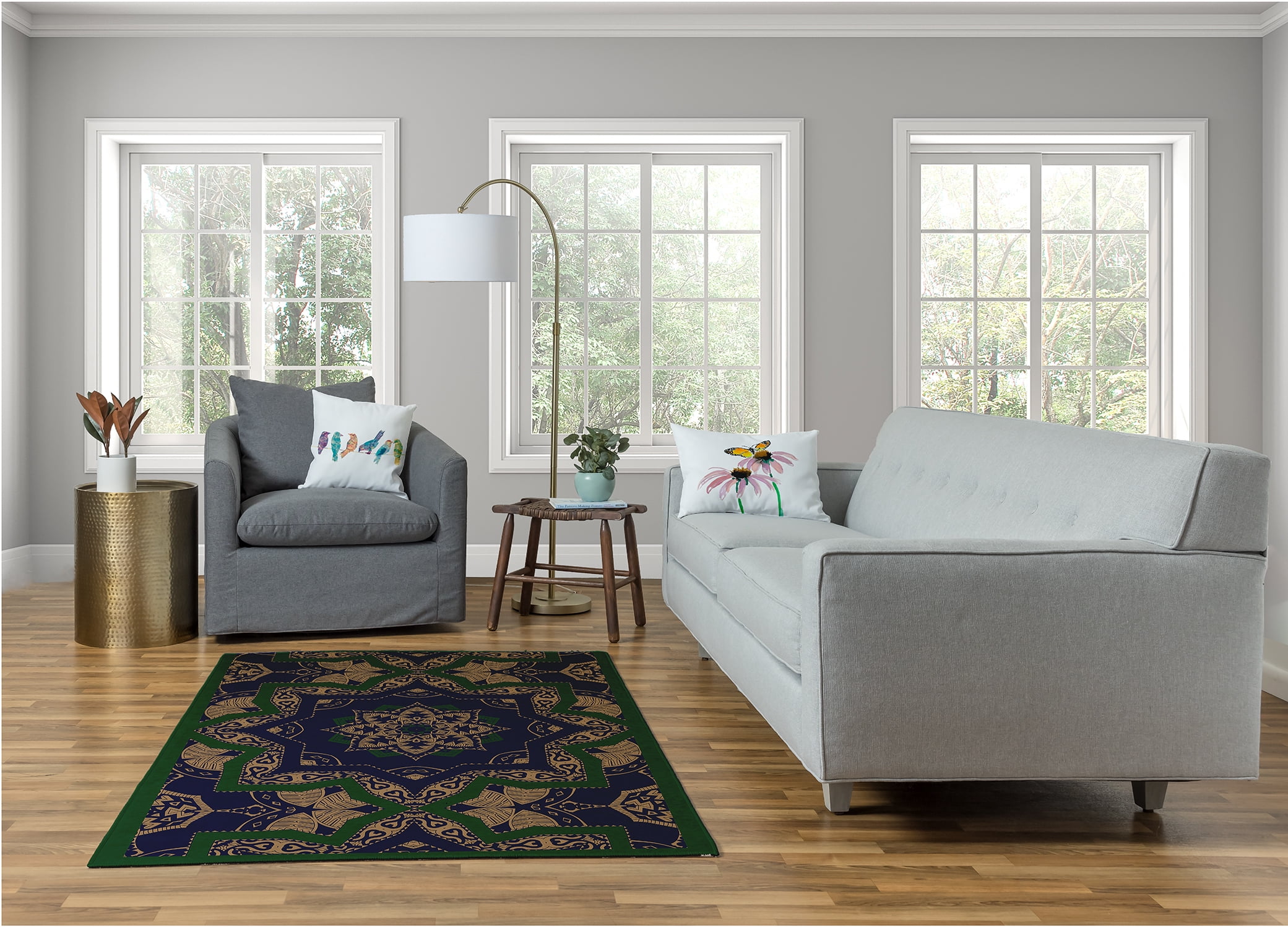 Simply Daisy 4' x 6' Spring Navy Shawl Rug