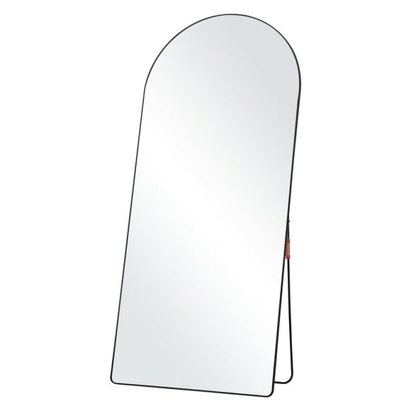 VEVOR Arched Full Length Mirror, 71'' x 32'', Large Free Standing Leaning Hanging Wall Mounted Floor Mirror with Stand Aluminum Alloy Frame, Full Body Dressing Mirror for Living Room Bedroom, Black