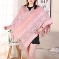 thumbnail image 2 of Women's Scarves Women Splice Poncho With Tassels Plush Shawl Scarf Fringed Wraps Pashminas Sweater Pullover Cape Gifts For Women Sweater Tassel Hem Shawl Wrap Cloak, Women's Accessories Scarf, 2 of 4