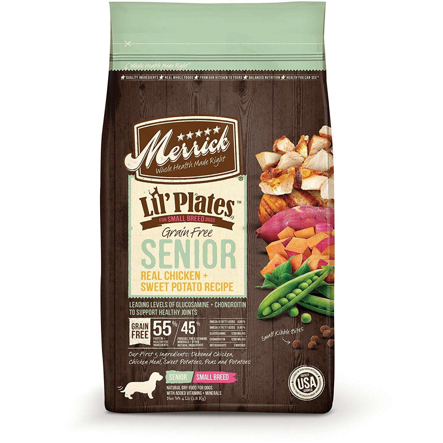 Merrick Lil' Plates Grain-Free Small Breed Real Chicken & Sweet Potato Senior Dry Dog Food, 12 lb