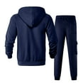 thumbnail image 5 of Mens Hoodies 2 Piece Tracksuit Pullover Hooded 1/4 Zip Sweatshirt and 4 Pockets Jogger Cargo Pants Casual Daily Sweatpants Athletic Sweatsuits Set for Men, 5 of 8