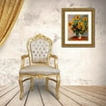 thumbnail image 3 of Vintage Apple Collection 26x32 Gold Ornate Wood Framed with Double Matting Museum Art Print Titled - Monet-Bouquet of Sunflowers, 3 of 4