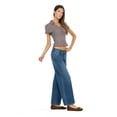 thumbnail image 6 of Forever 21 Women’s Collared Button Down Top with Ruffle Hem, Cinched Fit, Brown, XS, 6 of 6