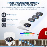 Jyker USA Guitar Tuner Pick 2-in-1 - Digital w/LED Screen, 12 Step Scale, for all String Instruments