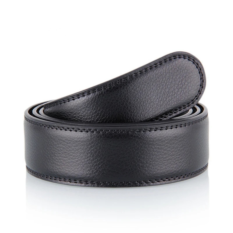 Luxury Men No Buckle Belt PU Leather for Automatic Buckle Waist Strap ...
