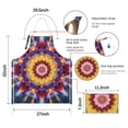 thumbnail image 7 of Colorful Tie Dye Flower Mandala Pattern Apron-Garden Aprons for Women with Pockets-Cotton Linen Waterproof Kitchen Cooking Gardening Aprons Adjustable for Kitchen,Cooking,BBQ and Salon 33x27 Inch, 7 of 7