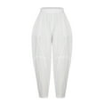 thumbnail image 4 of YUGYXL Harem Pants for Women 2025 Fashion Elastic Waist Linen Pant Daily Baggy Comfy Trousers with Pockets Lounge Pants White S, 4 of 6