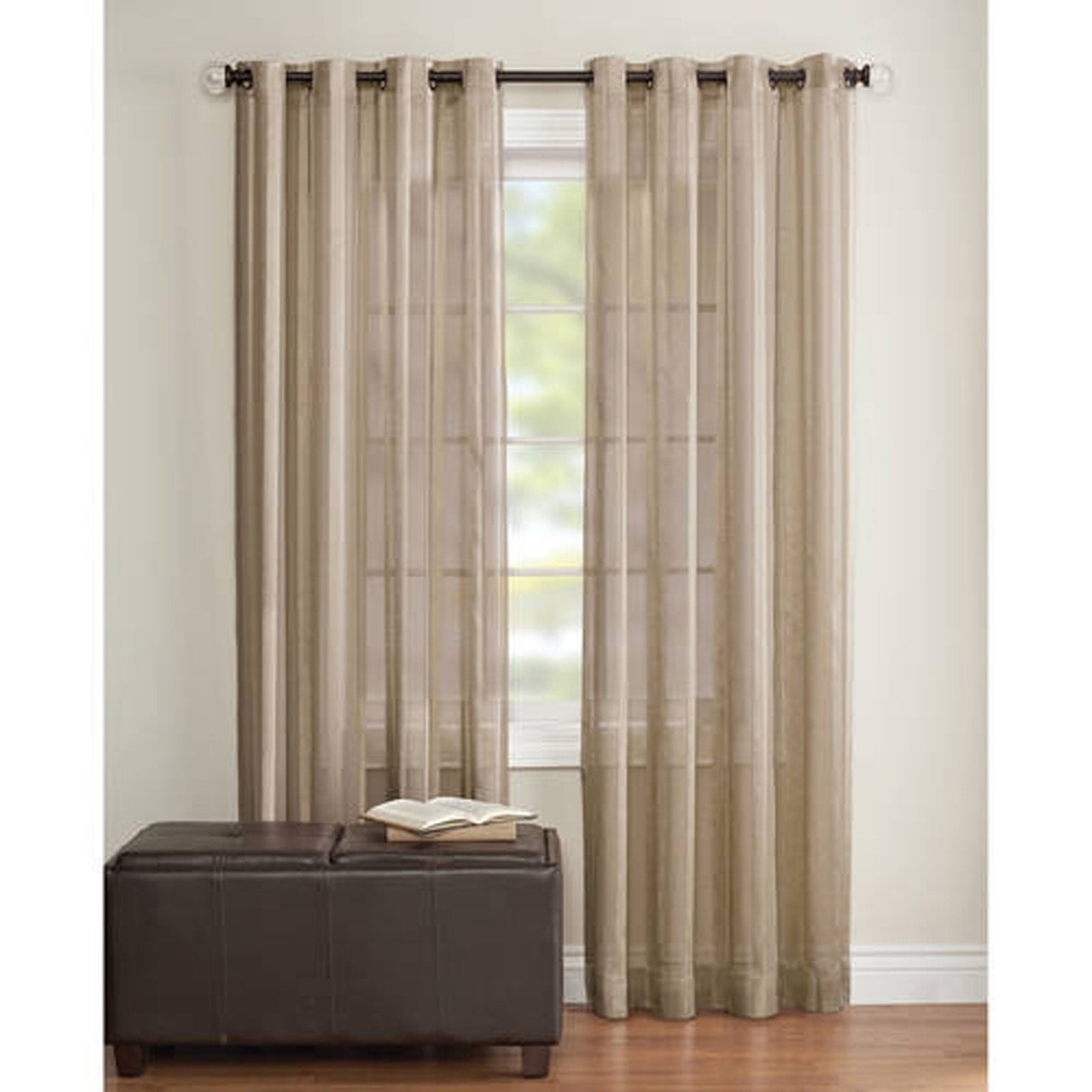 Better Homes and Gardens Toby Textured Stripe Sheer Window Curtain Panel