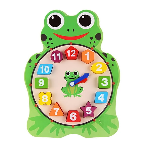 TopLLC Educational Toddler Toys Interactive Kids Toys Wooden Color Sorting Clock Teaching Time Number Blocks Puzzle Early Learning Baby Toys for Age 3+