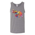 thumbnail image 3 of Wild Bobby, Colorful Walking Good Luck Elephant Animal Lover Mens Graphic Tank Top, Heather Grey, Large, 3 of 3