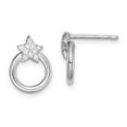 thumbnail image 3 of Sterling Silver Rhodium-plated Cubic Zirconia Star & Circle Post Earrings, 3 of 4