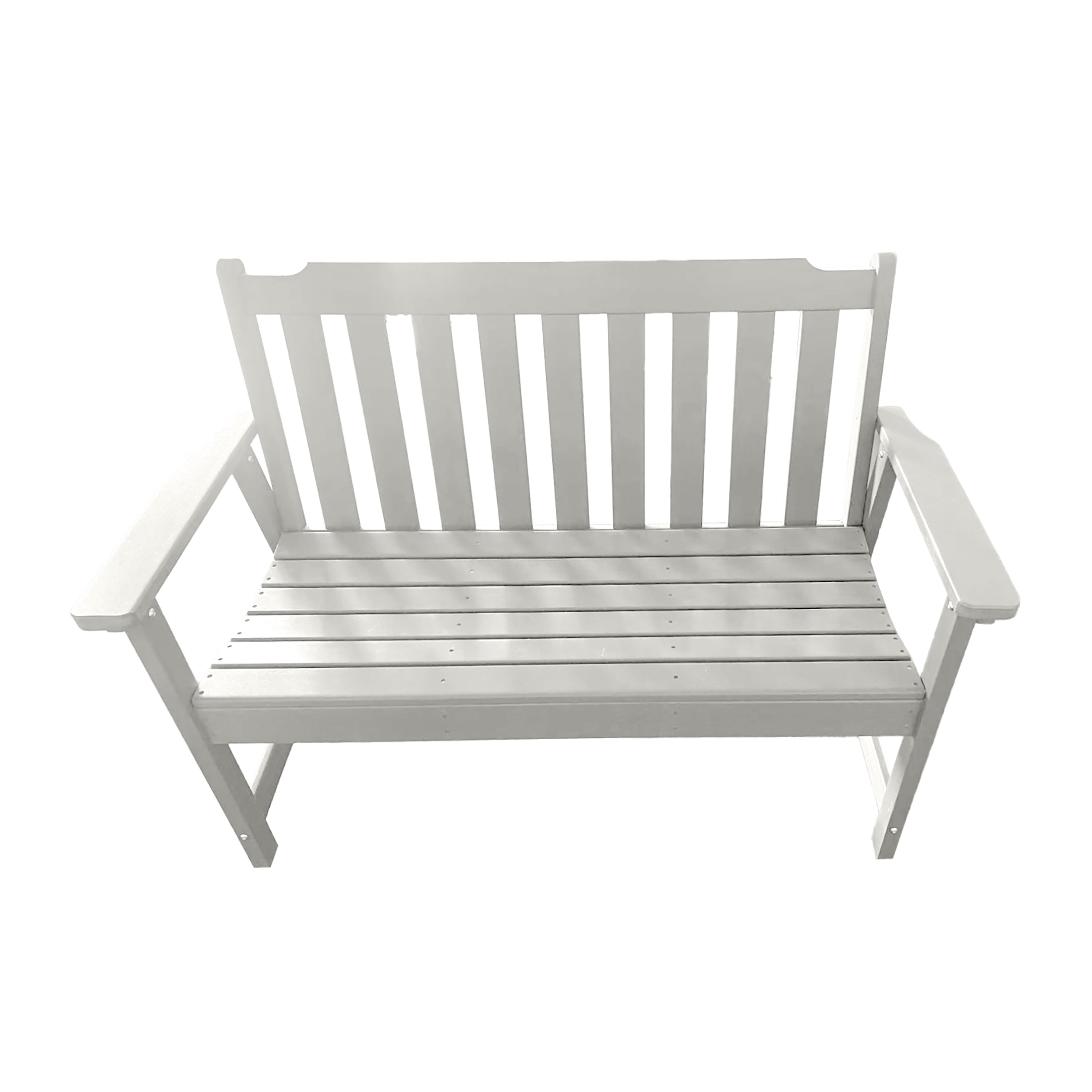 Think Patio Traditional White Resin Wood Patio Bench