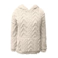 thumbnail image 3 of Hoodies for Women Hoodie 2024 Winter Solid Fuzzy Lined Long Sleeve Hoodies Flannel Thermal Pullover Tops With Pockets Hemlock, 3 of 6