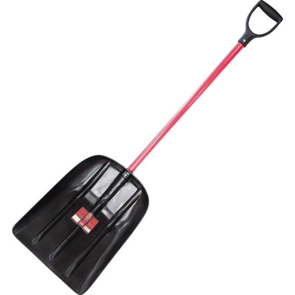 Bully Tools Mulch and Snow Scoop with Fiberglass D-Grip Handle - 8" - Red — Indoor & Outdoor Container & Garden Use