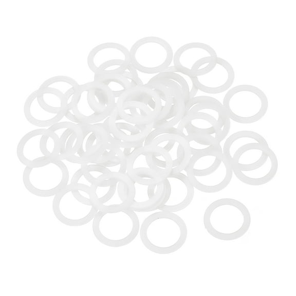 55Pcs M12 Nylon Flat Washers Plastic Washer 12mm ID 17mm OD 1mm Thick, White