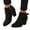 Black, variant on Suede Ankle Boots for Women High Stacked Heel Zipper Fall Winter Booties Dressy Bow Ankle Strap Short Booties
