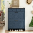 thumbnail image 5 of PieDle Shoe Storage Cabinet with 2 Flip-Down & 2 Standard Drawers, Freestanding Narrow Organizer with Adjustable Shelves, for Entryway, Hallway, Closet, Farmhouse Design, 5 of 10