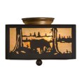 thumbnail image 6 of Meyda Tiffany 19133 Bear At Lake 2 Light 15" Wide Semi-Flush Square Ceiling Fixture -, 6 of 7