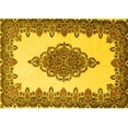 thumbnail image 1 of Ahgly Company Machine Washable Indoor Rectangle Medallion Yellow Traditional Area Rugs, 7' x 9', 1 of 4