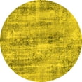 thumbnail image 1 of Ahgly Company Indoor Round Abstract Yellow Modern Area Rugs, 3' Round, 1 of 4