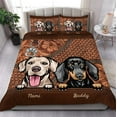 thumbnail image 1 of Juego de cama personalizado Perros en fondo colorido, regalo personalizado para, 1 of 4