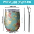 thumbnail image 5 of 12oz Stemless Wine Tumblers Pioneer Flower Vacuum Insulated Stainless Steel Travel Tumbler Cups Mug with Lid and Straw for Champaign,Cocktail,Beer with Cleaning Brush, 5 of 5