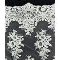 thumbnail image 3 of 1 Yard (White) 20" Wide Long Sequins Embroidered Lace Table Runner for Wedding Bridal Party table decoration, Trim Lace, Floral Table Runner Mesh Roll, 3 of 6