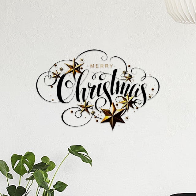 Pegatinas de pared navideñas, estrellas de Navidad, calcomanías de pared, póster de fiesta, diseño de festival, papel tapiz decorativo para sala de