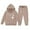 A-Khaki308, variant on Toddler Girls Outfit Sets White Dog Handshake Pattern Hoodie & Jogger Pants Cute Athleisure Spring Comfort Clothes