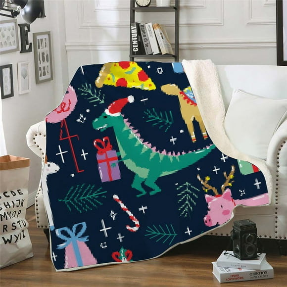 Daily Qaailabf Winter Christmas Pattern Wear Cap Home Blanket Children's Blanket Hooded Shawl