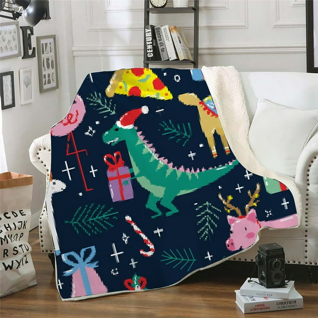 Agiferg Bonnet d'Hiver de Noël Motif, Couverture pour la Maison, Couverture pour Enfants, Châle à Capuche