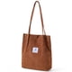 thumbnail image 1 of Qarigey Bolso de mano de pana para mujer, bolso de hombro ligero, reutilizable, de gran capacidad, para compras, Retro, informal, con correa Bolsas de mensajero y de hombro Marrón claro, 1 of 6