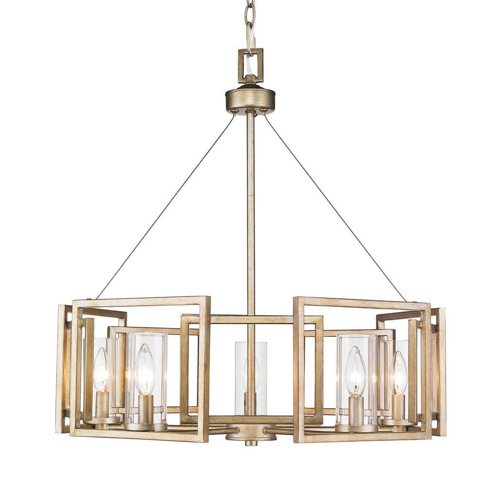 a gold geometric style chandelier