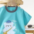 thumbnail image 6 of KPOPLK Toddler Baby Boy Summer Clothes Set 12 18 24 Months 2T 3T 4T 5T Letter Print Short Sleeve Crew Neck T Shirt Elastic Waist Shorts 2 Piece Outfits Size 18-24 Months,Sky Blue, 6 of 6