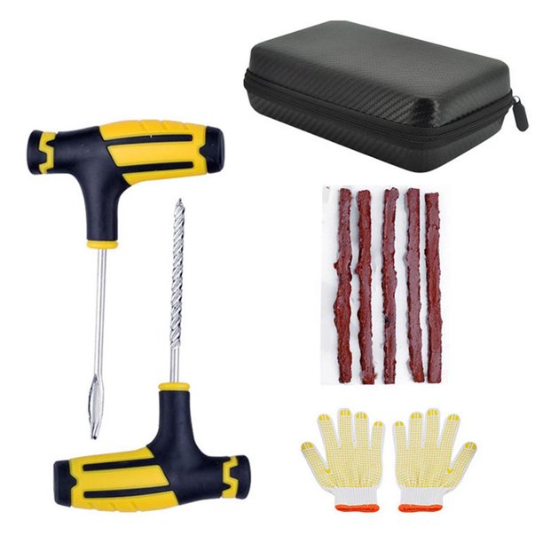 Huoge Tire Repair Kit Heavy Duty Tire Repair Tools Plug Flat and