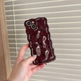 thumbnail image 2 of Case for iPhone 14,Cute 3D Solid Color Meteorite Bubble Water Ripple Curly Wavy Frame Case,Soft TPU Shockproof Case for iPhone 14 Phone Case 6.1 Inch,Wine Red, 2 of 12