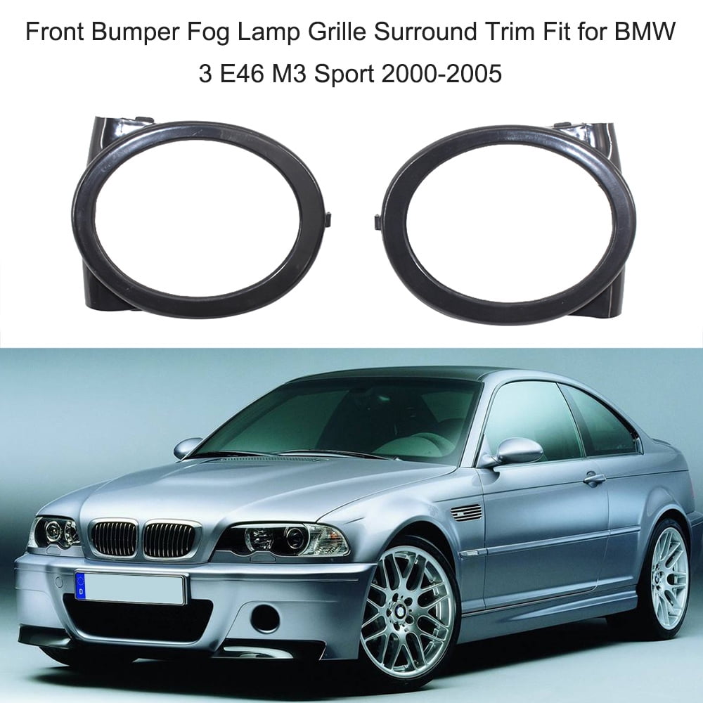 Festnight Front Bumper Fog Light Ring Cover Lamp Grille Surround Trim Fit for BMW 3 E46 M3 Sport 2000-2005