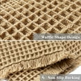thumbnail image 4 of Juego de 2 Alfombrillas Antideslizantes para Baño de Diseño Waffle en Marrón 46x76 + 61x122 cm, 4 of 7