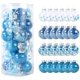thumbnail image 1 of 24PCS Decoración del Día de Navidad 6cm/2.36" Juego de Bolas Transparentes de Plástico de Color Juego de Bolas Pintadas Inastillables Colgante de Árbol de Navidad para el Hogar Suministros Navideños (Azul Cielo) Sailing Electrónica, 1 of 5