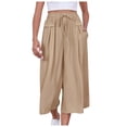 thumbnail image 1 of Pantalones rectos elegantes e informales para mujer: color liso, cintura elástica, adecuados para ocasiones cotidianas y deportivas, tallas reales., 1 of 7