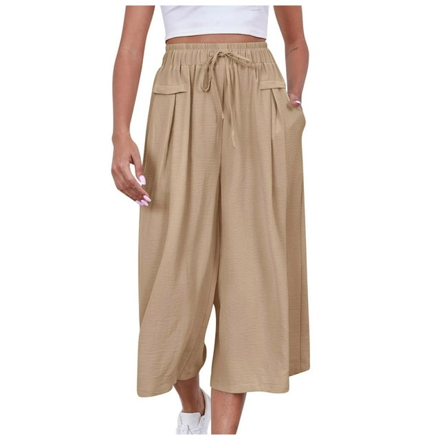 Pantalones rectos elegantes e informales para mujer: color liso, cintura elástica, adecuados para ocasiones cotidianas y deportivas, tallas reales.