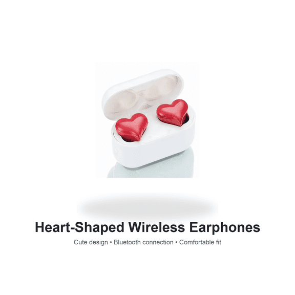 Heart Shaped Wireless Bluetooth Noise Cancelling Earphones