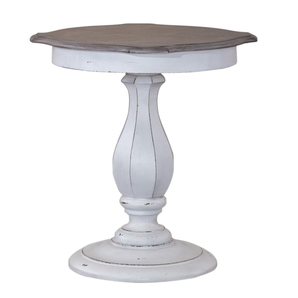 Liberty Furniture Indoor Traditional Oak Round Magnolia End Table, White