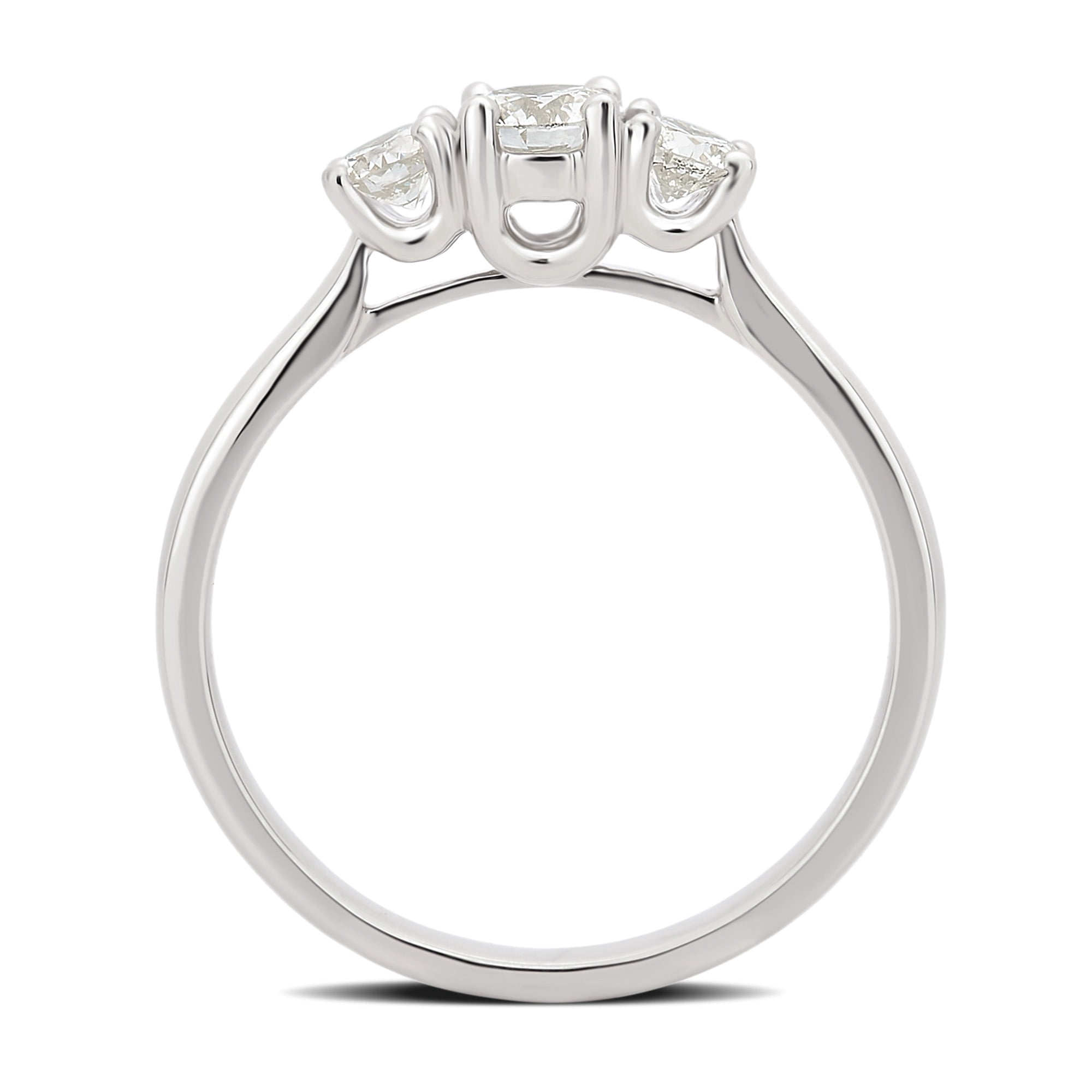 1.00 Carat T.W. Diamond 14K White Gold 3 Stone Engagement Ring
